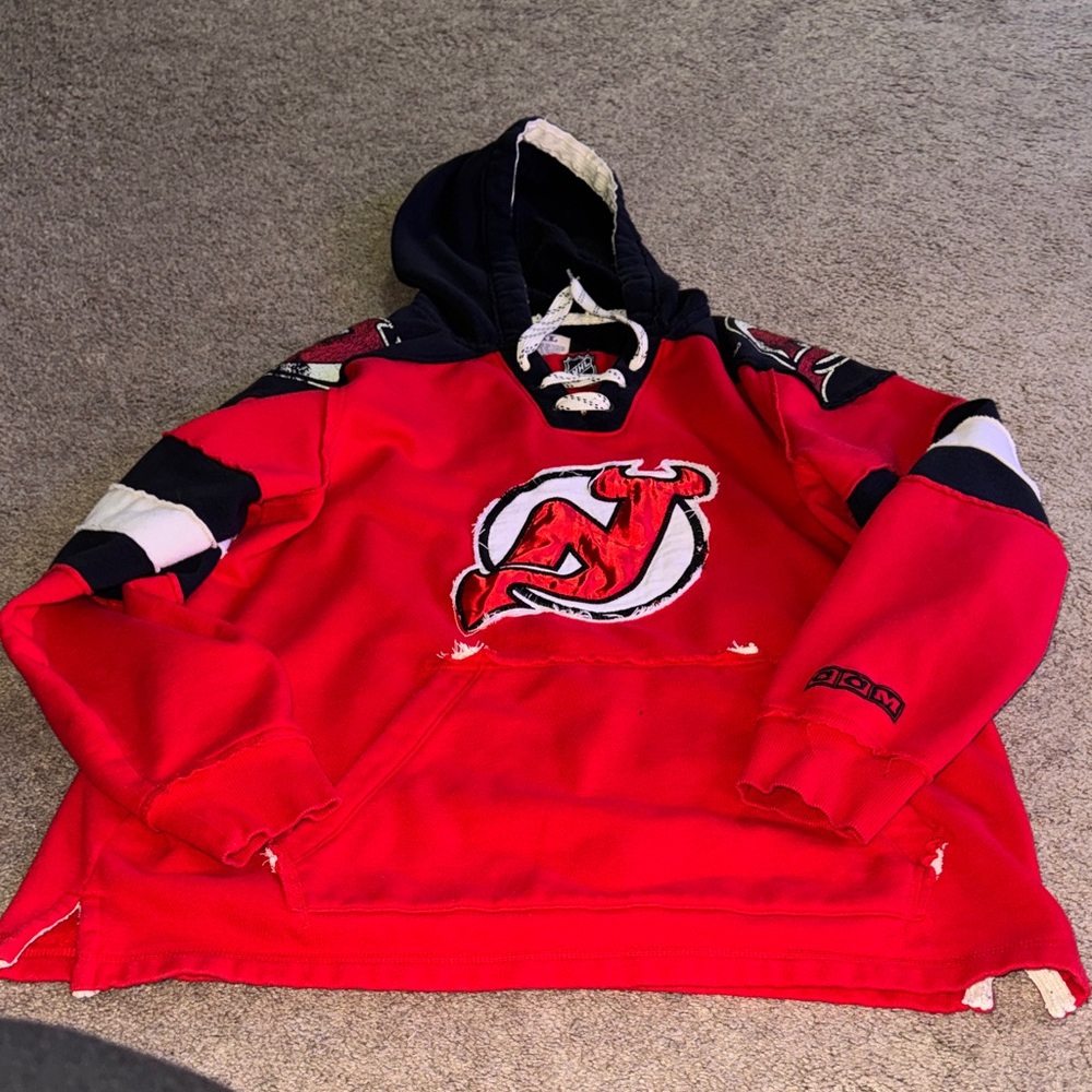 CCM Red and Black New Jersey Devils NHL Athletic Hoodie